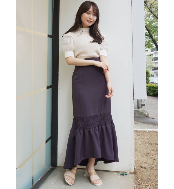 MERCURYDUO「シャーリングデザインイレヘムマーメイドスカート」|スカート|