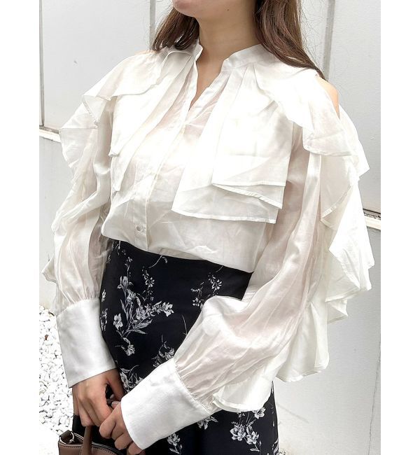 MERCURYDUO「ラッフルスリーブシャツ」|シャツ・ブラウス|