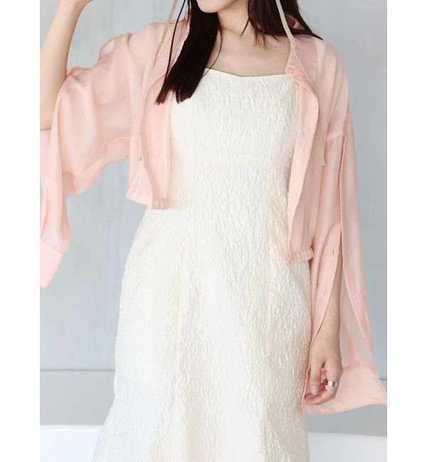 MERCURYDUO「スリットスリーブクロップドシャツ」|シャツ・ブラウス|