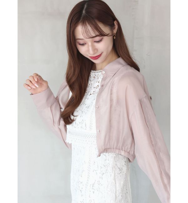 MERCURYDUO「スリットスリーブクロップドシャツ」|シャツ・ブラウス|