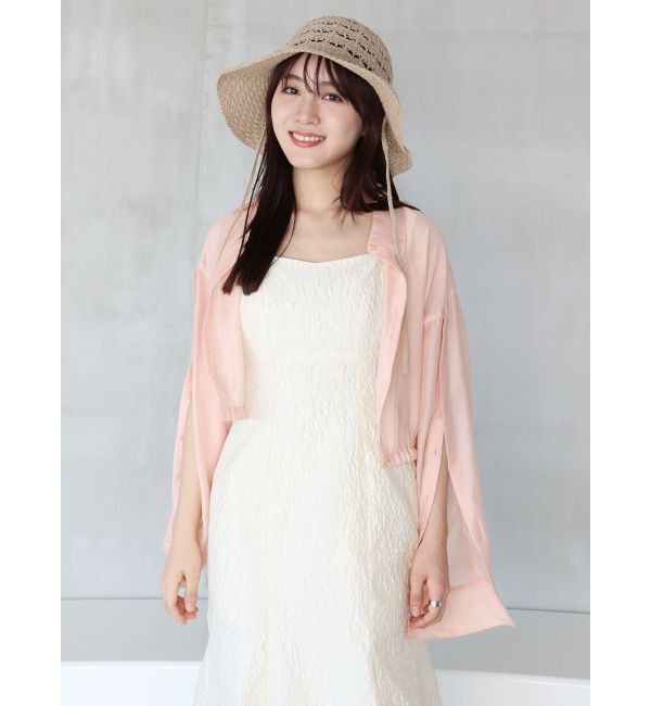 MERCURYDUO「スリットスリーブクロップドシャツ」|シャツ・ブラウス|