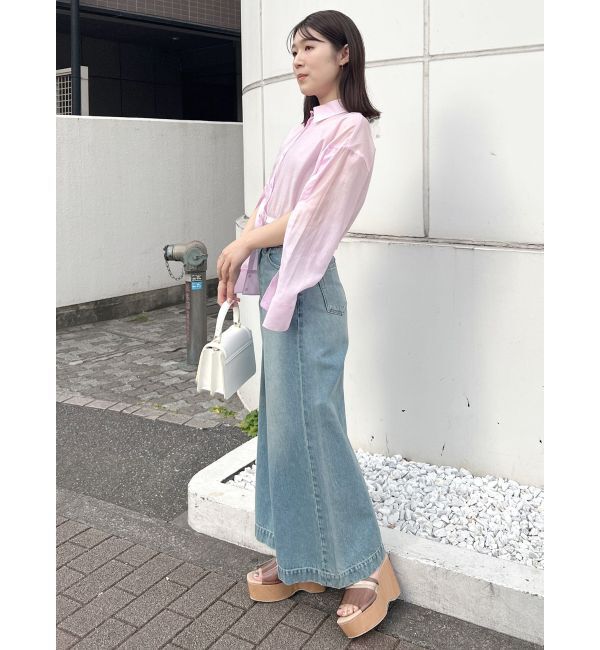 MERCURYDUO「スリットスリーブクロップドシャツ」|シャツ・ブラウス|