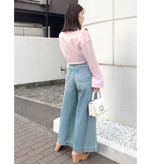 MERCURYDUO「スリットスリーブクロップドシャツ」|シャツ・ブラウス|