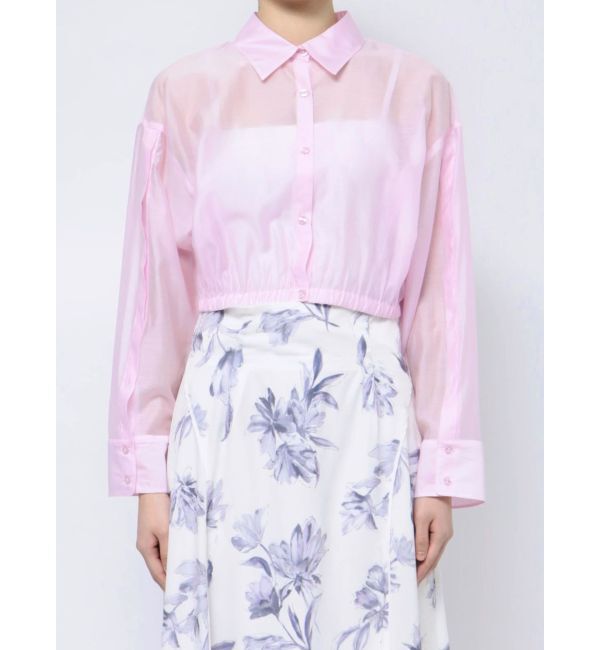 MERCURYDUO「スリットスリーブクロップドシャツ」|シャツ・ブラウス|