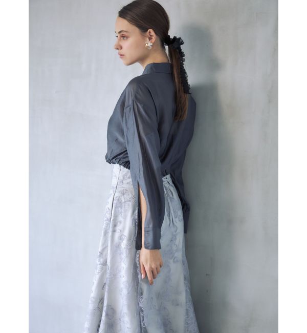 MERCURYDUO「スリットスリーブクロップドシャツ」|シャツ・ブラウス|