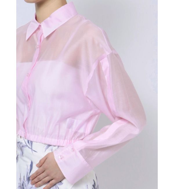 MERCURYDUO「スリットスリーブクロップドシャツ」|シャツ・ブラウス|