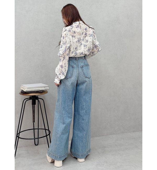 MERCURYDUO「配色メローラッフルブラウス」|シャツ・ブラウス|