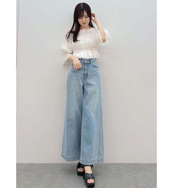 MERCURYDUO「2WAYオフショル五分袖シャーリングブラウス」|シャツ・ブラウス|