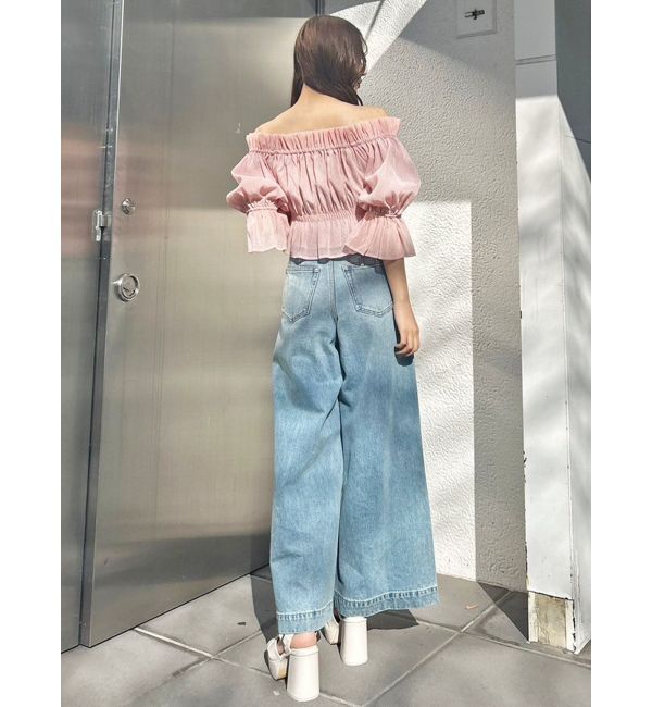 MERCURYDUO「2WAYオフショル五分袖シャーリングブラウス」|シャツ・ブラウス|