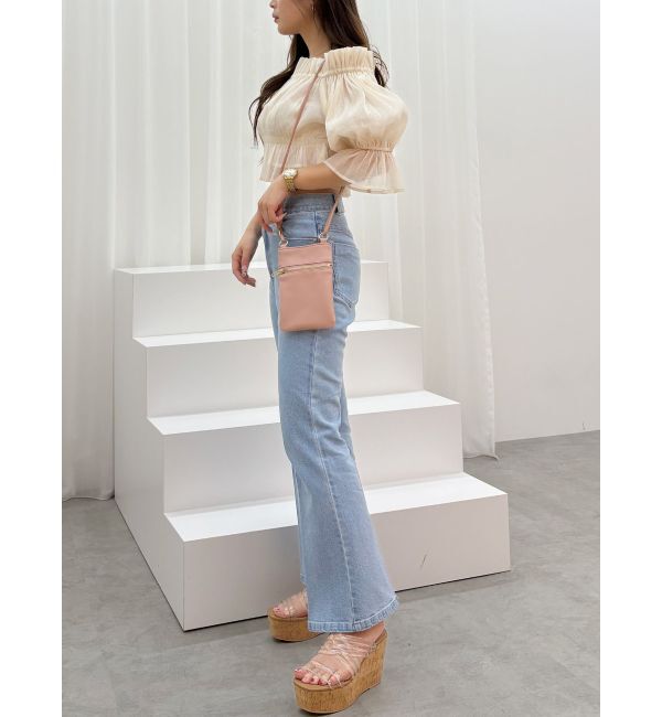 MERCURYDUO「2WAYオフショル五分袖シャーリングブラウス」|シャツ・ブラウス|