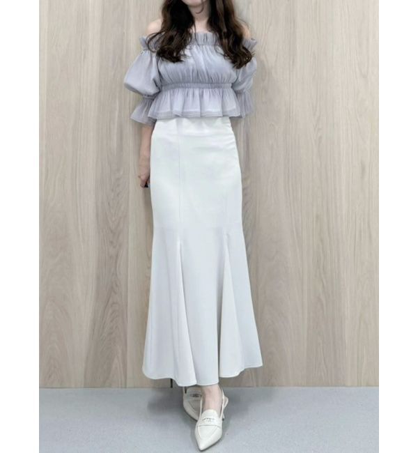 MERCURYDUO「2WAYオフショル五分袖シャーリングブラウス」|シャツ・ブラウス|