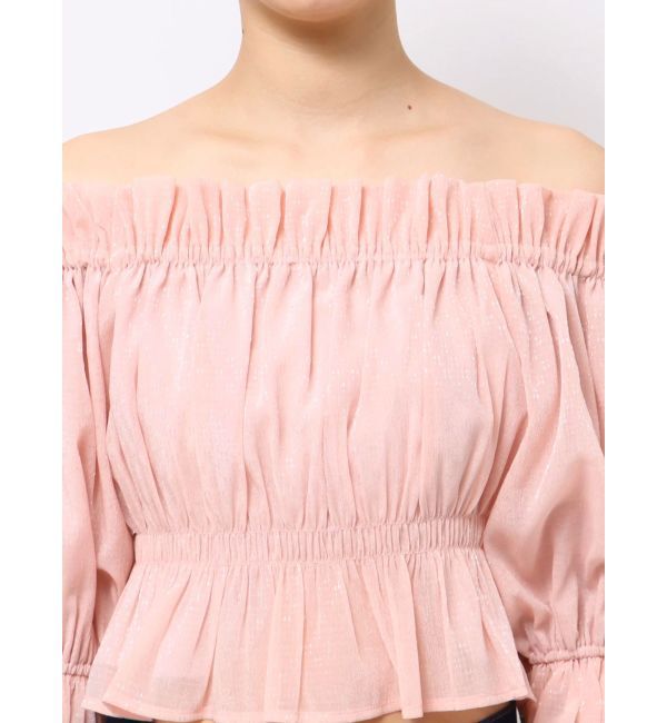 MERCURYDUO「2WAYオフショル五分袖シャーリングブラウス」|シャツ・ブラウス|