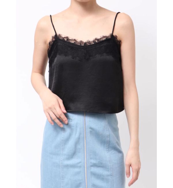 MERCURYDUO「サテンレースキャミ」|シャツ・ブラウス|ブラック
