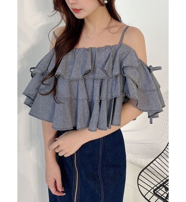 MERCURYDUO「オフショルフリルブラウス」|シャツ・ブラウス|ミックス