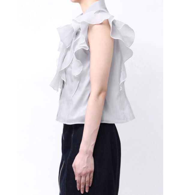 MERCURYDUO「オーガンジー配色メローブラウス」|シャツ・ブラウス|