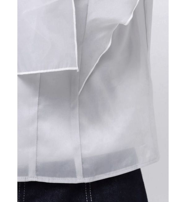 MERCURYDUO「オーガンジー配色メローブラウス」|シャツ・ブラウス|