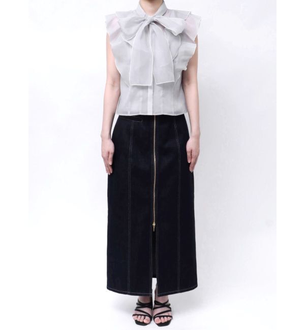 MERCURYDUO「オーガンジー配色メローブラウス」|シャツ・ブラウス|