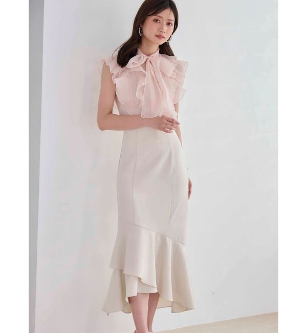 MERCURYDUO「オーガンジー配色メローブラウス」|シャツ・ブラウス|