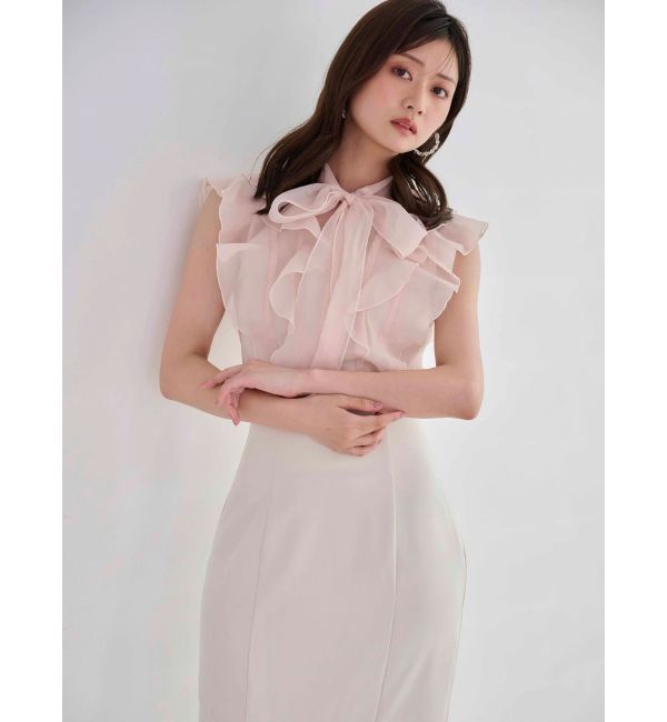 MERCURYDUO「オーガンジー配色メローブラウス」|シャツ・ブラウス|