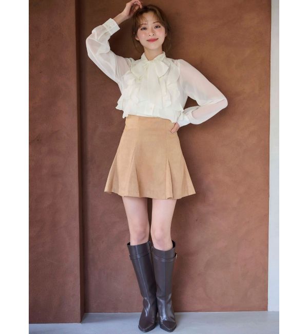 MERCURYDUO「シフォンラッフルフリルボウタイブラウス」|シャツ・ブラウス|