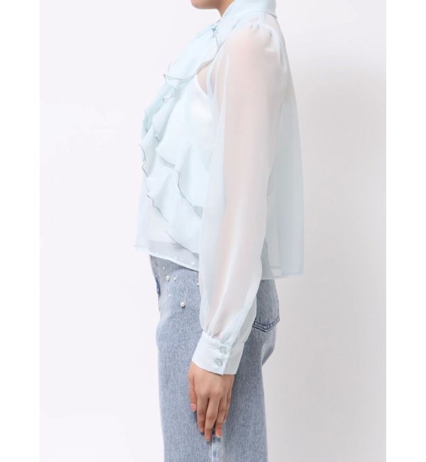 MERCURYDUO「シフォンラッフルフリルボウタイブラウス」|シャツ・ブラウス|
