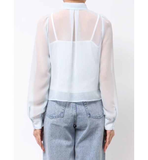 MERCURYDUO「シフォンラッフルフリルボウタイブラウス」|シャツ・ブラウス|