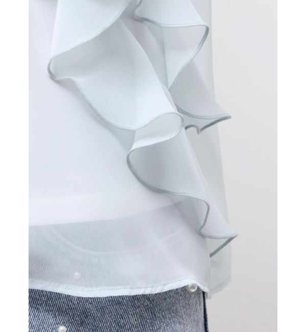 MERCURYDUO「シフォンラッフルフリルボウタイブラウス」|シャツ・ブラウス|