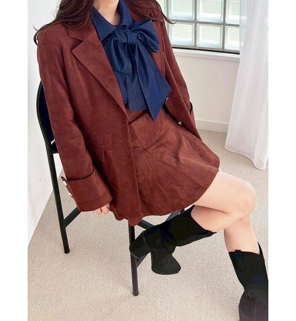 MERCURYDUO「配色ステッチビッグリボンセットシャツ」|シャツ・ブラウス|