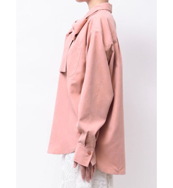 MERCURYDUO「配色ステッチビッグリボンセットシャツ」|シャツ・ブラウス|