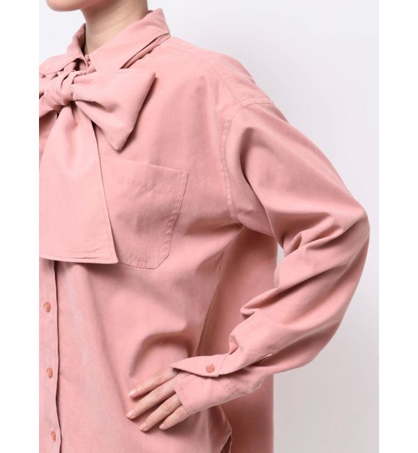 MERCURYDUO「配色ステッチビッグリボンセットシャツ」|シャツ・ブラウス|
