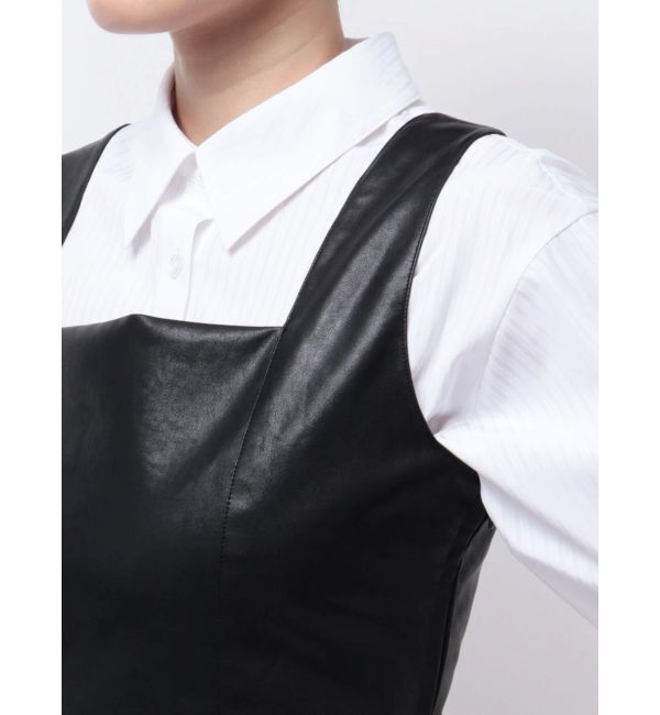 MERCURYDUO「フェイクレザーコルッセットビスチェ」|シャツ・ブラウス|