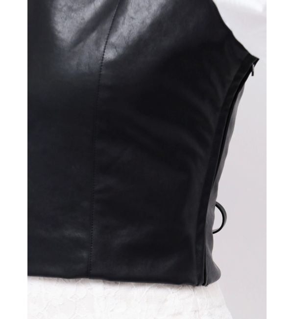 MERCURYDUO「フェイクレザーコルッセットビスチェ」|シャツ・ブラウス|