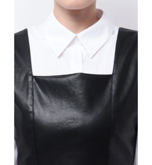 MERCURYDUO「フェイクレザーコルッセットビスチェ」|シャツ・ブラウス|