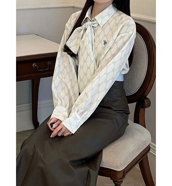 MERCURYDUO「U.S. POLO ASSN.別注ビッグリボンボリュームスリーブシャツ」|シャツ・ブラウス|