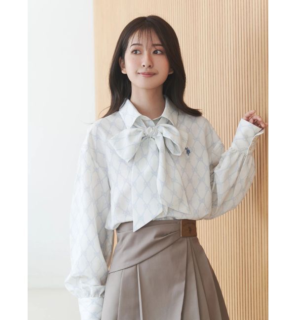 MERCURYDUO「U.S. POLO ASSN.別注ビッグリボンボリュームスリーブシャツ」|シャツ・ブラウス|