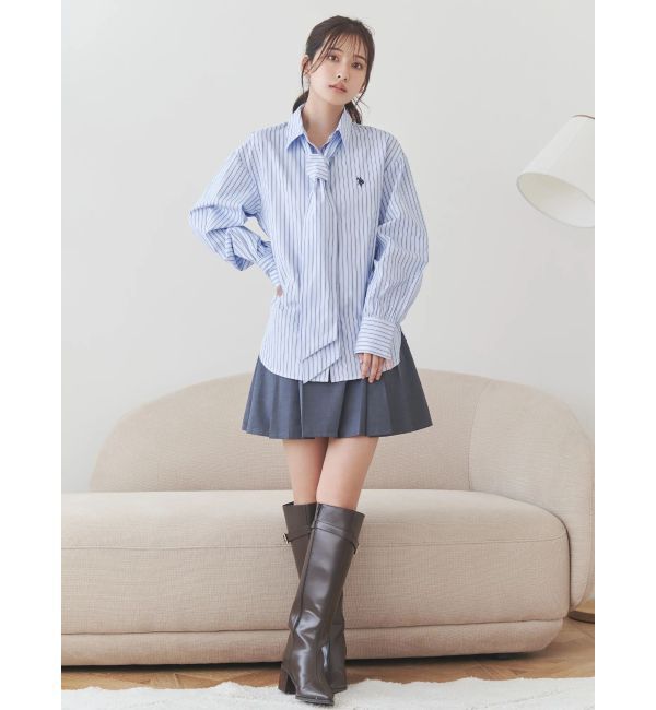 MERCURYDUO「U.S. POLO ASSN.別注ビッグリボンボリュームスリーブシャツ」|シャツ・ブラウス|