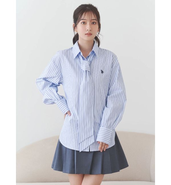 MERCURYDUO「U.S. POLO ASSN.別注ビッグリボンボリュームスリーブシャツ」|シャツ・ブラウス|