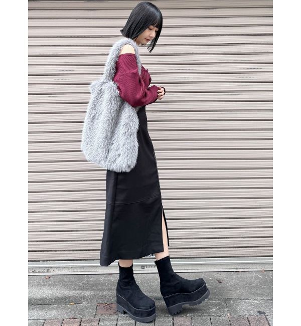 MURUA「プラットフォームスエードブーツ」|ショートブーツ|