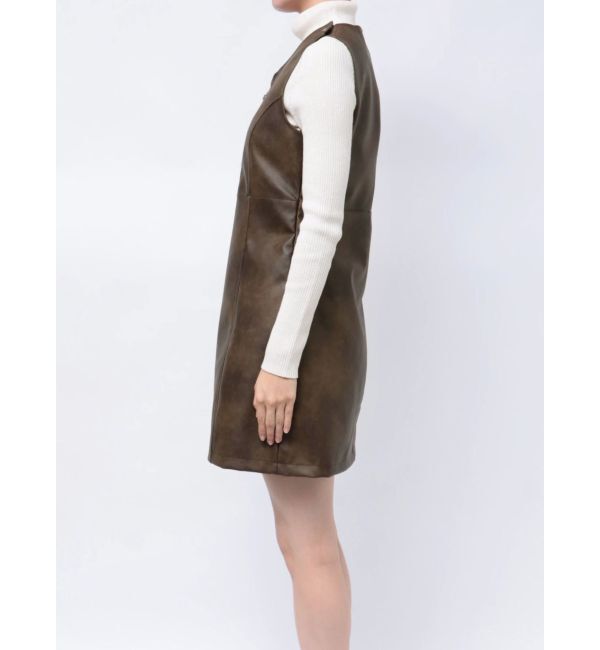 MURUA「フェイクレザーホックミニワンピース」|ワンピース|