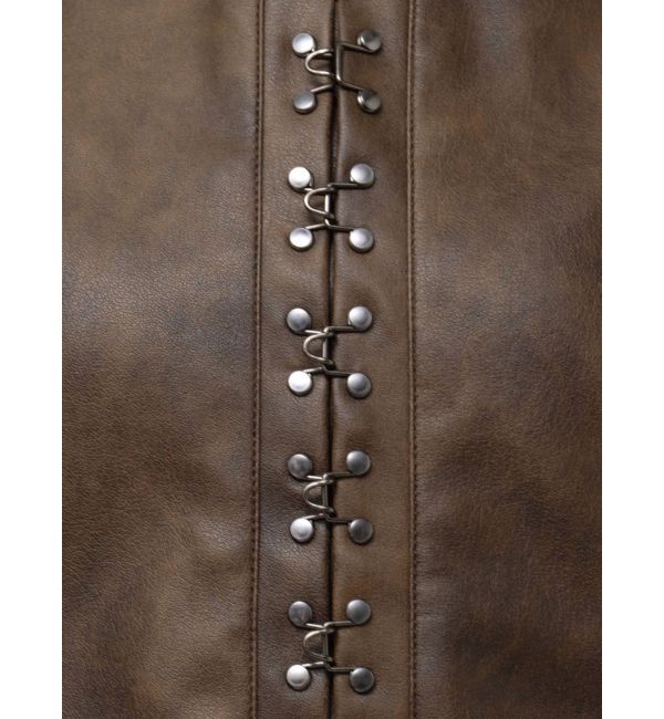 MURUA「フェイクレザーホックミニワンピース」|ワンピース|