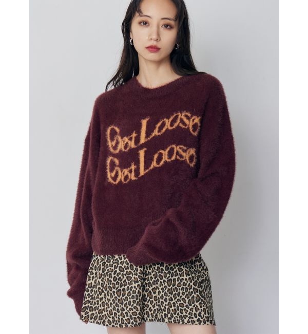 MURUA「ミニシャギーロゴニット」|ニット・セーター|ボルドー