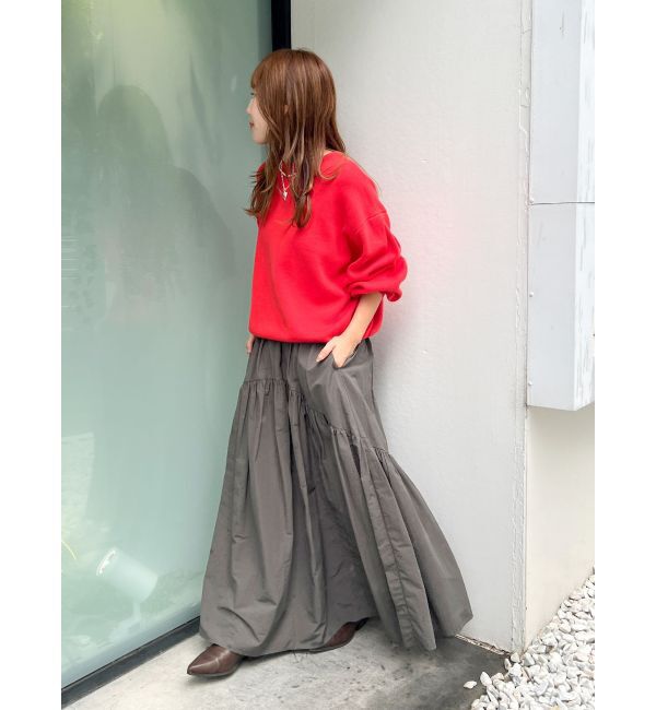 Ungrid「【WEB限定】スリーブタックスウェットライクルーズニット」|ニット・セーター|