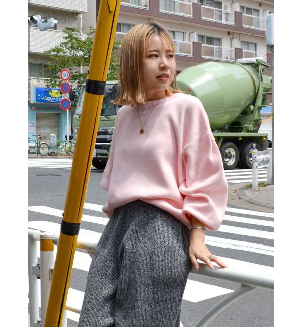 Ungrid「【WEB限定】スリーブタックスウェットライクルーズニット」|ニット・セーター|