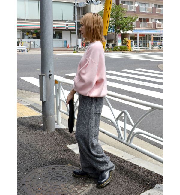 Ungrid「【WEB限定】スリーブタックスウェットライクルーズニット」|ニット・セーター|