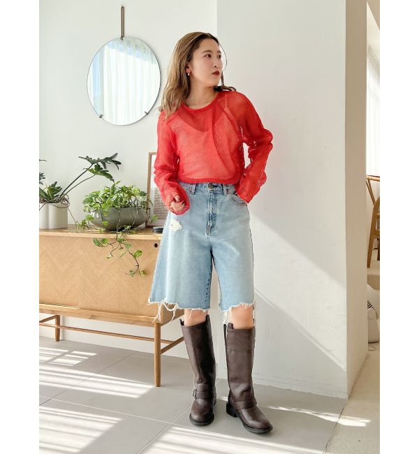 Ungrid「メッシュロングスリーブTee」|Tシャツ・カットソー|