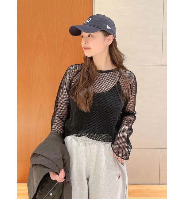 Ungrid「メッシュロングスリーブTee」|Tシャツ・カットソー|ブラック