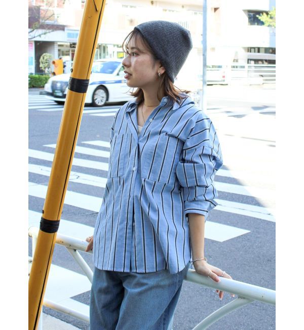 Ungrid「【WEB限定】ストライプルーズシャツ」|シャツ・ブラウス|
