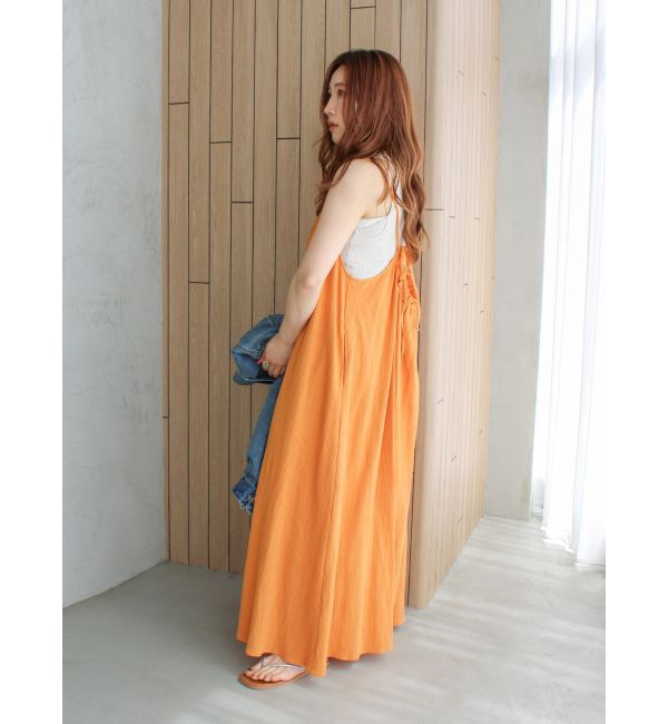 Ungrid「バックオープンギャザーキャミワンピース」|ワンピース|