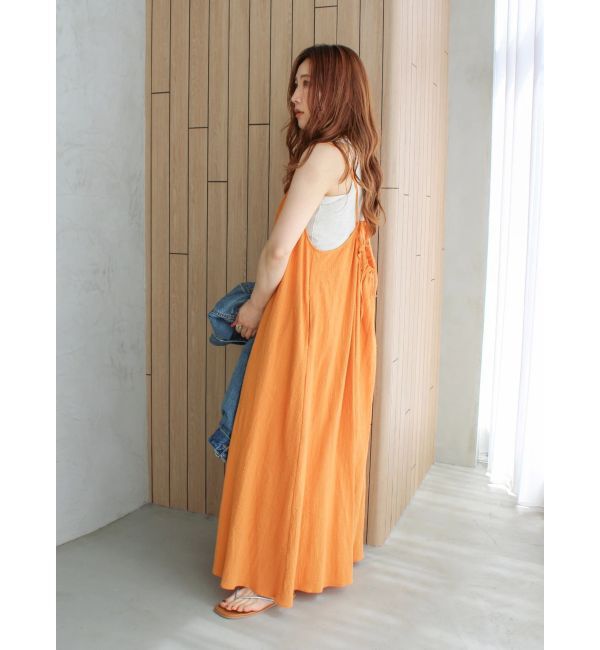 Ungrid「バックオープンギャザーキャミワンピース」|ワンピース|