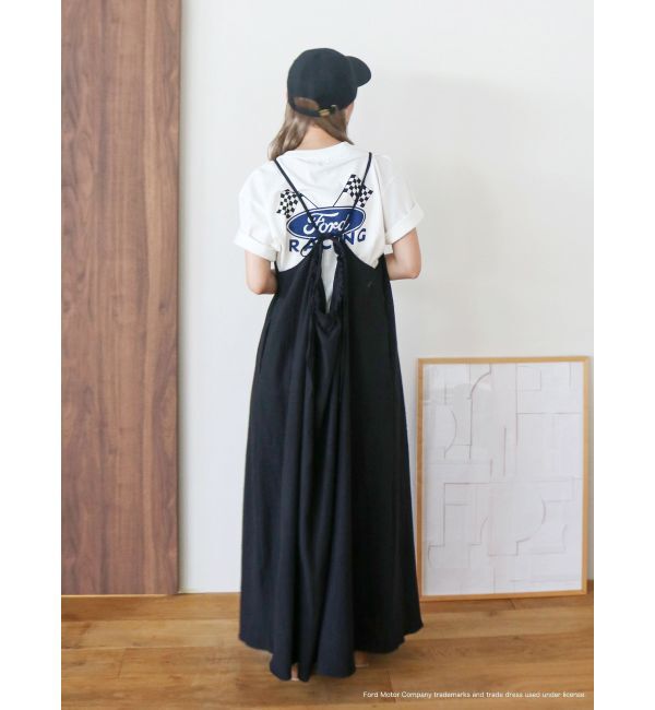 Ungrid「バックオープンギャザーキャミワンピース」|ワンピース|